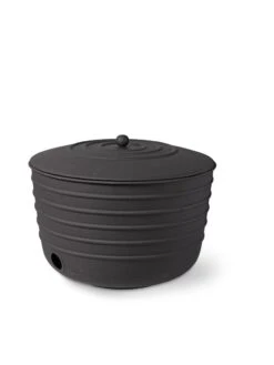 Matte Black Ribbed Hose Pot With Lid -Garden Tools Shop 8611991 5867 tif