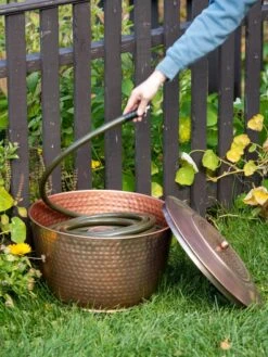 Hammered Copper Hose Pot With Lid 13 Hammered Copper Hose Pot With Lid -Garden Tools Shop 8613311 0012